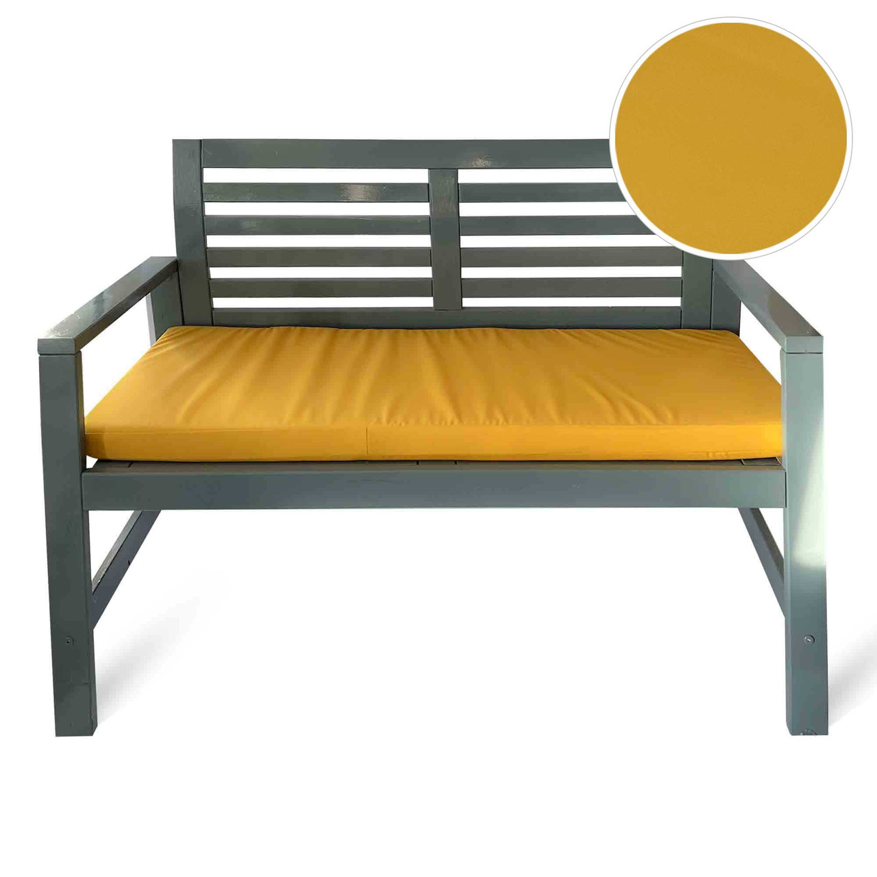 Water Resistant Garden Outdoor Bench Seat Pad Mustard Yellow