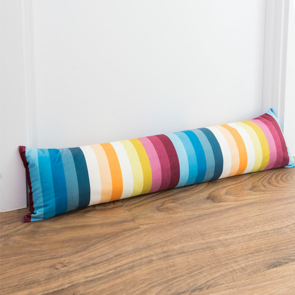 Luxury Velvet Draught Excluder - Pixel Stripes (Available in 2 Sizes)