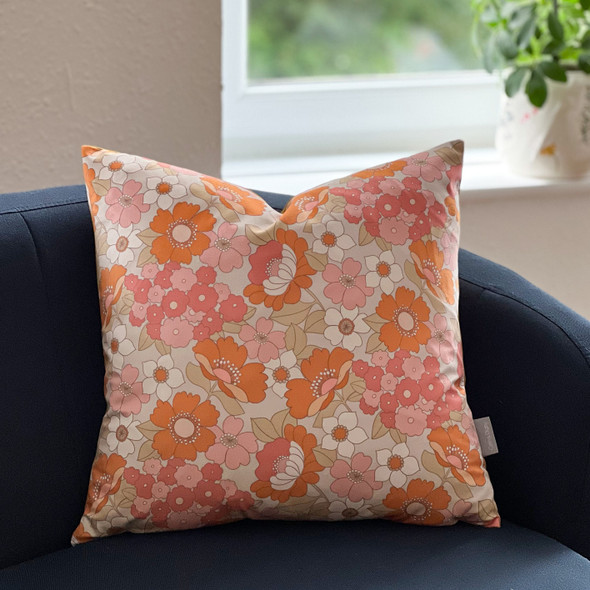 Luxury Floral Velvet Cushion - Flower Power - Available in 3 Sizes (Square and Rectangular)