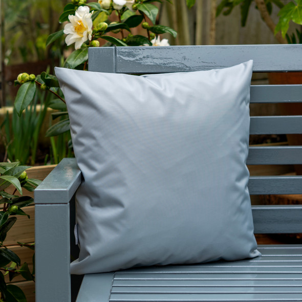 Water Resistant Garden Cushion -  Light Grey - to Compliment Patterned Cushions