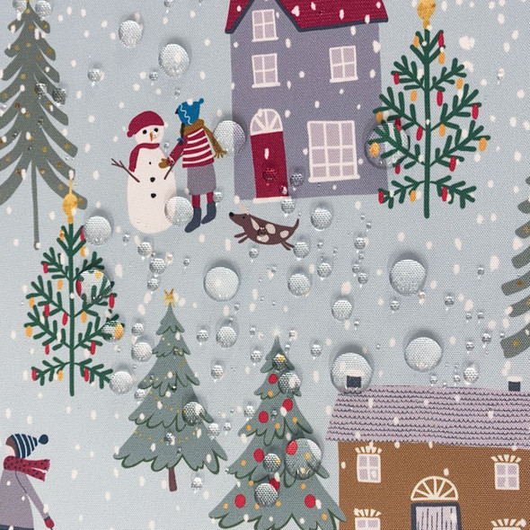 Premium Quality Water and Stain-Resistant Fabric - Snowy Day Christmas Design