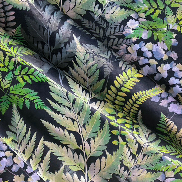 Super Soft-Touch & Luxury Heavyweight Upholstery Velvet Fabric by the Metre - Ferns Floral Design