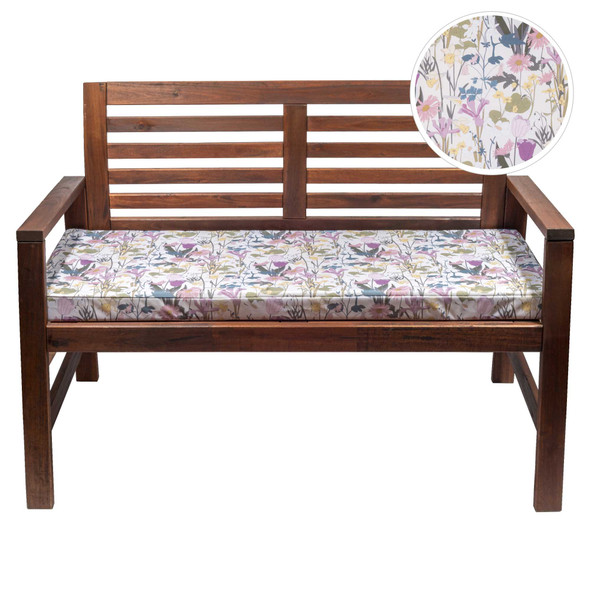Water Resistant Garden Outdoor Bench Seat Pad - English Garden (Available in 2-Seater or 3-Seater Size)