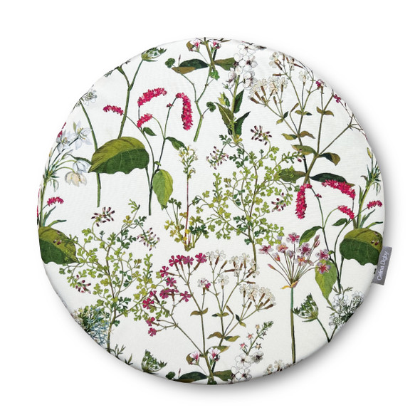 Circular / Round (38cm) Water Resistant Garden Seat Pad - Welsh Meadow Floral