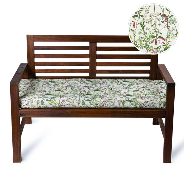 Water Resistant Garden Outdoor Bench Seat Pad - Welsh Meadow Floral (Available in 2-Seater or 3-Seater Size)