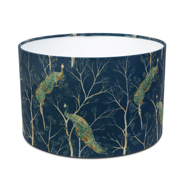 Luxury Soft-Touch Velvet Lampshade - Available for Ceiling Light, Standard Lamp or Table Lamp - Peacock Pacific Blue