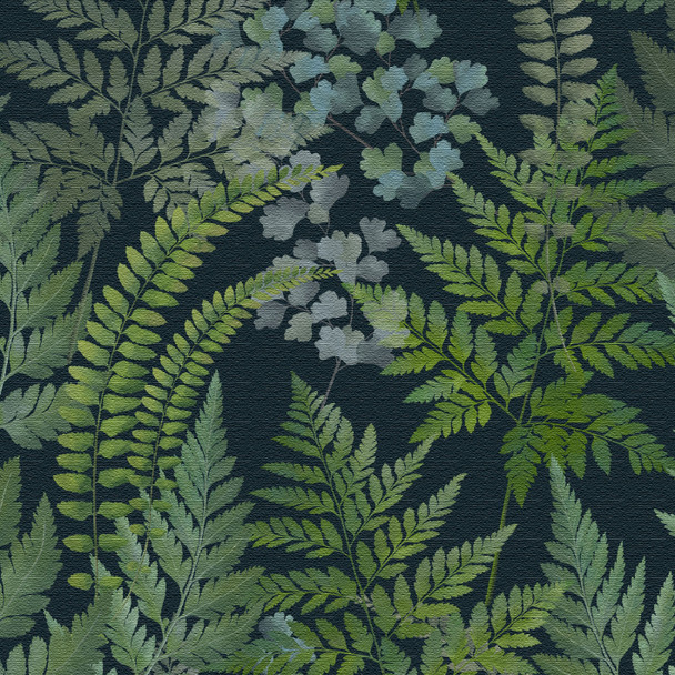 Premium Quality Water and Stain-Resistant Fabric - Ferns Woodland Green