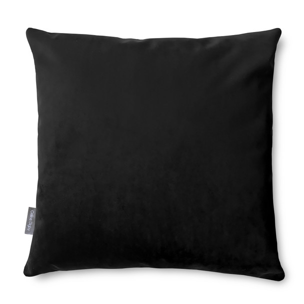 Luxury Super Soft Velvet Cushion - Black - Available in 3 Sizes Square and Rectangular