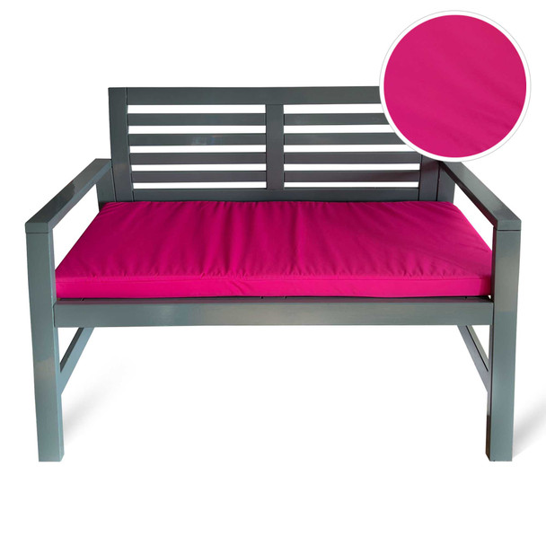 Water Resistant Seat Pad for Garden Outdoor Bench - Double-Sided Hot Pink! (Available in 2-Seater or 3-Seater Size) BENCH NOT INCLUDED