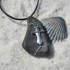 Custom Handmade Genuine Sea Glass Necklace with a Silver Dagger Charm - Choose the Color - Frosted, Green, Brown, or Aqua