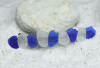 Genuine Surf Tumbled Blue and White Sea Glass French Barrette Hair Clip 4" or 100 mm Length - Quantity of 1