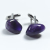 Custom Amethyst Stone Cufflinks Handmade - 1 Set