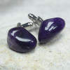 Custom Amethyst Stone Cufflinks Handmade - 1 Set