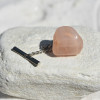 Custom Peach Quartz Stone Tie Tack Handmade - Quantity of 1-1