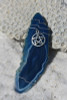  Handmade Agate Slice Ornament with Silver Pentagram Charm - Choose Your Agate Slice Color - Made to Order