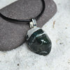 Custom Tumbled Green Sardonyx Stone Necklace - Choose Sterling Silver Chain or Leather Cord - Quantity of 1