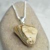 Custom Tumbled Picture Jasper Stone Necklace - Choose Sterling Silver Chain or Leather Cord - Quantity of 1