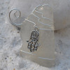 Hamsa Head on a Surf Tumbled Sea Glass Ornament - Choose Your Color Sea Glass Frosted, Green, and Brown - Made to Order
