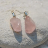 Rose Quartz Stone Dangling Earrings