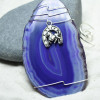 Agate Slice Ornament with Silver Horse and Horseshoe Charm - Choose Your Agate Slice Color - Made to Order