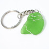 Surf Tumbled Green Sea Glass Keychain