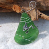 Wire Wrapped Sea Glass Frog Ornament