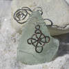 Celtic Knot Cross Sea Glass Ornament