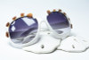 Large Over Sized Sunglasses Decorated with Brown and Frosted White Sea Glass