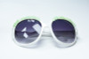 Large Over Sized Sunglasses Decorated with Surf Tumbled Aqua Sea Glass