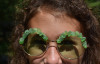 Handcrafted Couture Green Sea Glass Sunglasses