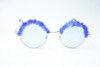 Handcrafted Couture Surf Tumbled Blue Sea Glass Sunglasses