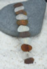 White and Brown Sea Glass Barrette