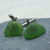 Green Sea Glass Cufflinks