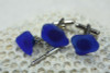 Surf Tumbled Blue Sea Glass Cufflinks and Tie Tack