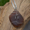 Wire Wrapped Wishbone Sea Glass Necklace