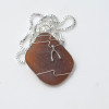 Wire Wrapped Wishbone Sea Glass Necklace