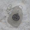 Sand Dollar Charm on a Surf Tumbled Sea Glass Ornament - Choose Your Color Sea Glass Frosted, Green, and Brown - Made to Order