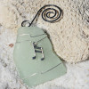 Musical Note Charm on a Surf Tumbled Sea Glass Ornament - Choose Your Color Sea Glass Frosted, Green, and Brown. - Made to Order