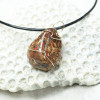 Brecciated Jasper Stone Necklace Wire Wrapped