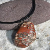 Brecciated Jasper Stone Necklace Wire Wrapped