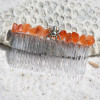 Spider Web Charm on an Orange Hair Comb