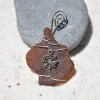 Spider in a Spider Web Charm on a Surf Tumbled Sea Glass Ornament for Halloween - Choose Your Color Sea Glass Frosted, Green, and Brown - Made to Order