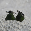 Olive Green Sea Glass Cufflinks