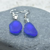 Dangling Cobalt Blue Sea Glass Earrings