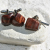 Tumbled Red Tiger's Eye Cufflinks and Tie Tack