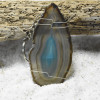 Blue Agate Slice Keychain