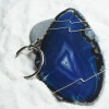 Blue Sliced Agate Keychain