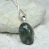Tumbled Green Moss Agate Pendant and Necklace
