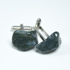 Green Moss Agate Stone Cufflinks