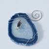 Skateboard Charm on a Wire Wrapped Agate Slice Ornament - Choose Your Agate Slice Color- Made to Order